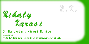 mihaly karosi business card