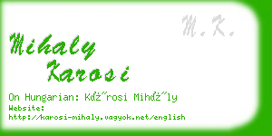 mihaly karosi business card